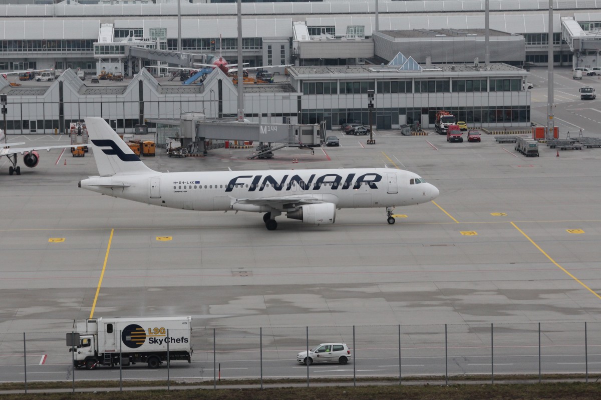 Airbus A 320 von  Finair  am 18. Februar 2016 im Mnchen.