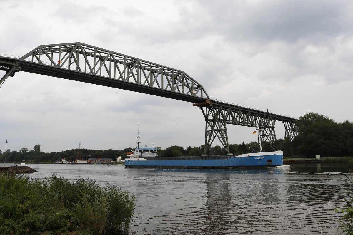 Die  ANDREA , Baujahr 2006, am 15. August 2017 auf dem Nord-Ostsee-Kanal.