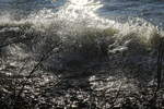 Brechende Wellen im Chiemsee.