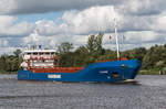 Frachtschiffe/555123/die-yvonne-am-29-august-2016 Die 'YVONNE' am 29. August 2016 auf dem 'Nord-Ostsee-Kanal' bei Hochdonn.