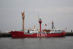 Das ehemalige Feuerschiff  ELBE 1  am 28. August 2016 in Cuxhaven.