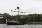 Altes Segelschiff auf dem Nord-Ostsee-Kanal am 15.