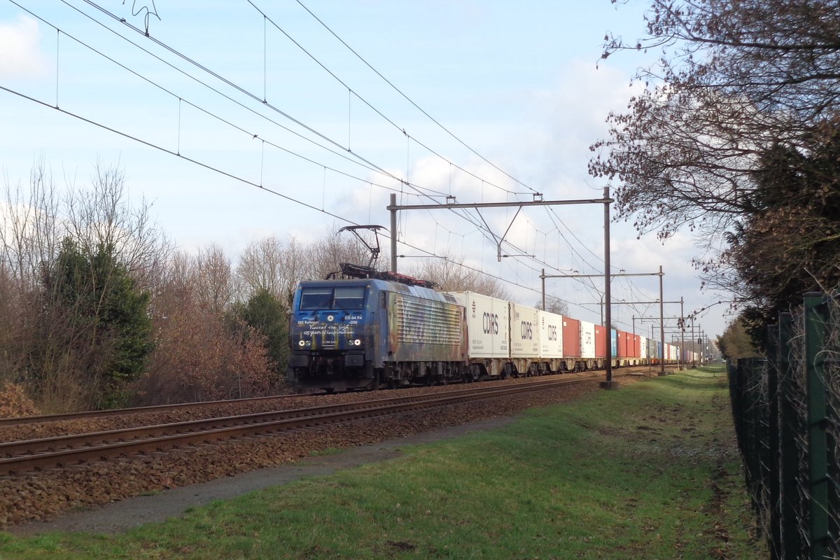 Am 29 J�nner 2019 durchfahrt ex-ERS, heute LTE 189 206 Wijchen. 
