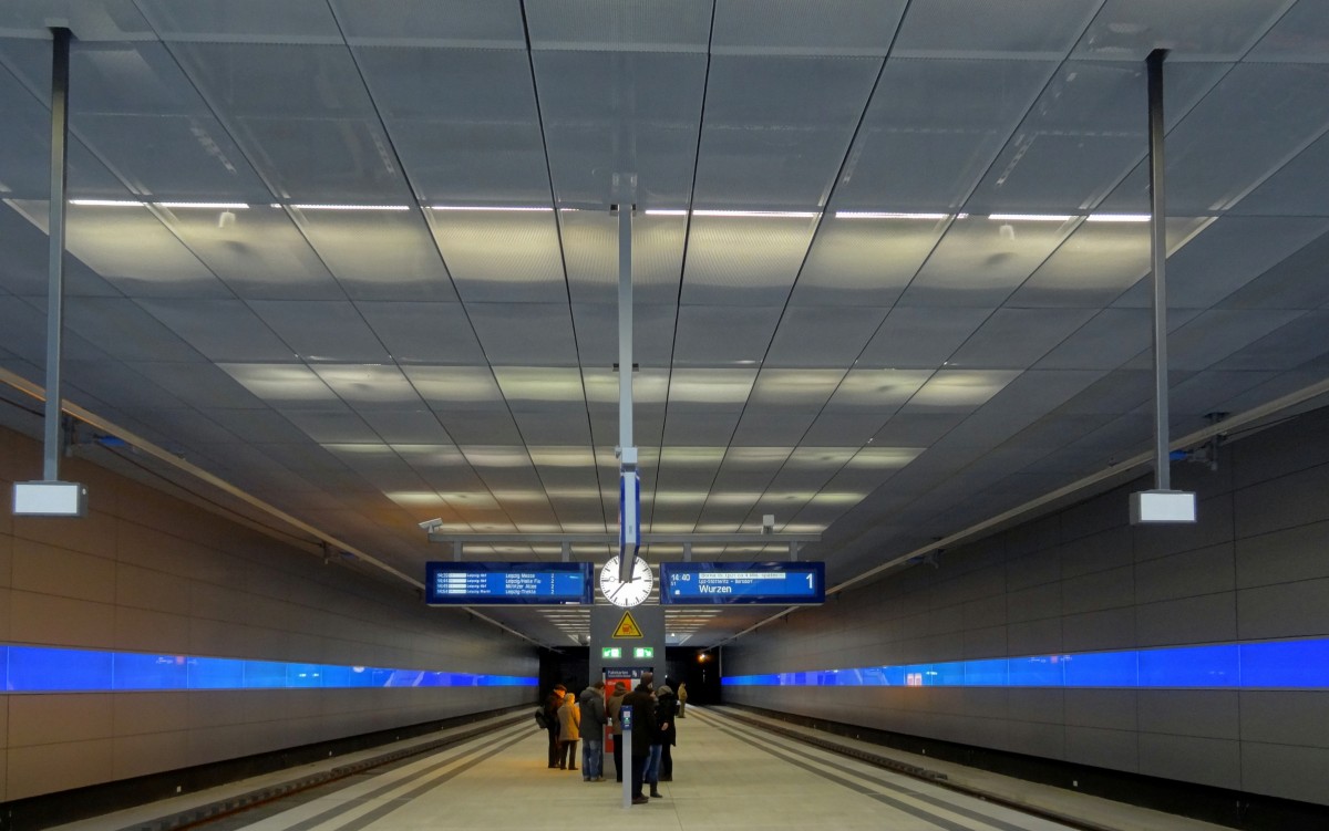 Blick in die S-Bahn Station Leipzig Bayerischer Bahnhof.
Aufgenommen im Dezember 2013.
