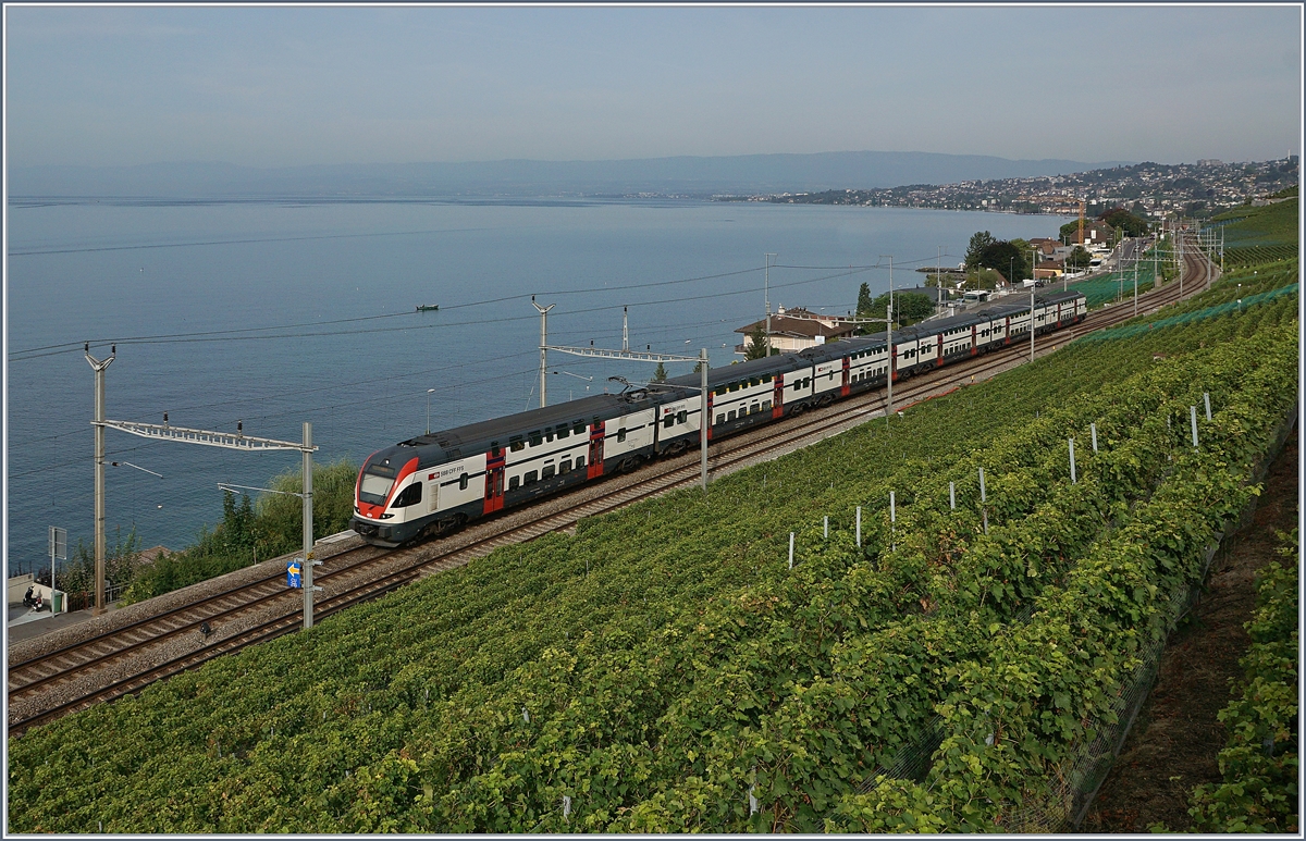 Ein SBB RABe 511 (KISS) bei Grandvaux.
30. Aug. 2017