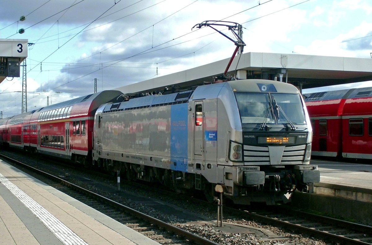 Railpool 193 804 steht mit ein DB Regiozug am 21 Februar 2020 in N�rnberg Hbf.