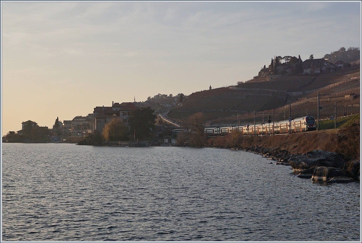 Zwei SBB RABe 511 auf dem Weg nach Vevey kurz nach Rivaz. 

25. Jan. 2019