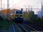 218 392 mit dem Messzug in Leipzig-Thekla am 31.10.16