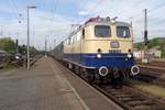 E 10 1239 treft mit deren Sonderzug in Trier ein am 29 April 2018 während das Dampfspektakel 2018.