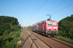 143 176 verl�sst als S9 mit ziel Halle (Saale) Hbf den Bahnhof Delitzsch ob Bf am 2.7.19