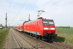 146 029 verl�sst den Haltepunkt Z�beritz in Richtung Halle/Saale Hbf am 29.4.22