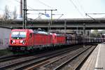 187 124 und 187 134 fuhren mit einen kohlezug durch hh-harburg,02.04.19