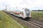 146 575 mit einem InterCity unterwegs zwischen Z�beritz und Niemberg am 5.7.21