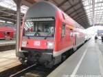 Steuerwagen mit ziel Gro�heringen im Bahnhof Halle (Saale) Hbf am 12.8.15