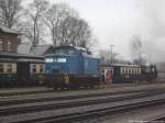 Am 2.1.14 konnte man ein Gutes Foto der PRESS 346 001 & R�BB 99 4802 mit dem Personenzug im Bahnhof Putbus machen