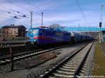 SRI 151 170 aus Lancken bei der Einfahrt in den Bahnhof Bergen auf R�gen am 19.4.13