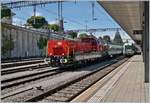 Die SBB Aem 940 007-8 (Aem 91 85 4 940 007-8 CH-SBBI) verl�sst mit ihrem Testzug den Bahnhof von Spiez in Richtung Interlaken.