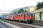 SBB Söldner 11285 in Crossrail-Dienst treft am 14 Mai 2010 in Spiez ein.