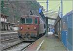 Die BLS Re 4/4 194 ist mit ihrem AT3 (Autotunnelzug) von Brig in Iselle eingetroffen.