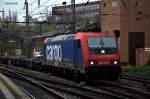 482 039-5 zog einen leeren containerzug durch hh-harburg,29.11.14