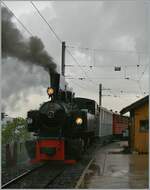 Die SEG G 2x 2/2 105 der Blonay Chamby Bahn hat Chamby erreicht und wird in K�rze nach Chaulin weiter fahren.