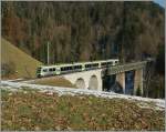 Ein  Lötschberger  auf der Bunschnbachbrücke bei Weissenburg.