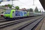 Am 28 Mai 2019 steht 485 005 mit ein KLV in Spiez.