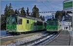 In Bouquetin kreuzen sich die beiden TPC BVB BDeh 4/4 82 und83.