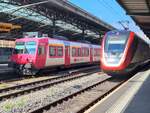 Infolge Bauarbeiten verkehren zwei zusammengekuppelte Domino RBDe 560 sozusagen als S 40  Shuttle  zwischen Lausanne und Palézieux.